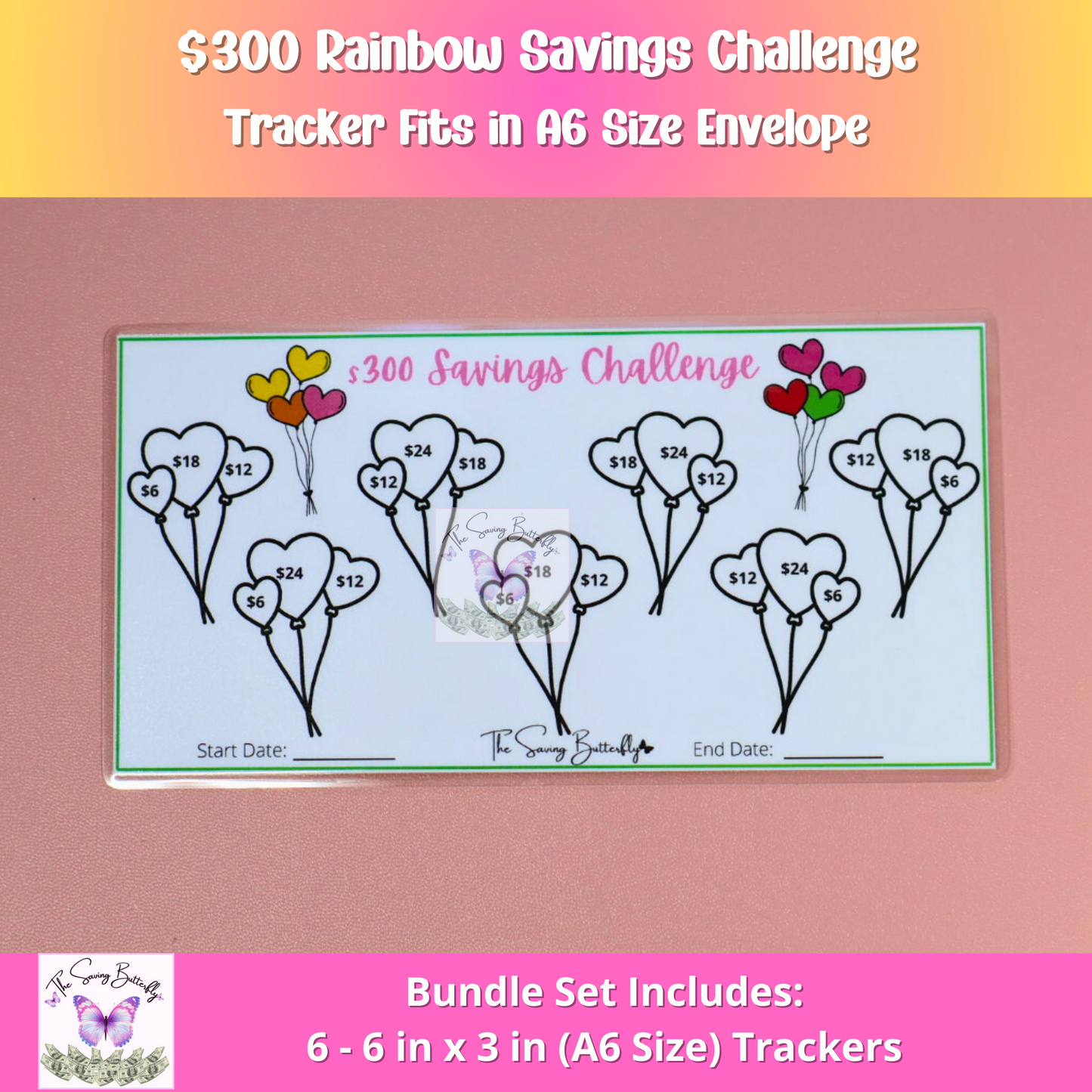Rainbow Savings Challenge Bundle Set A6 Size