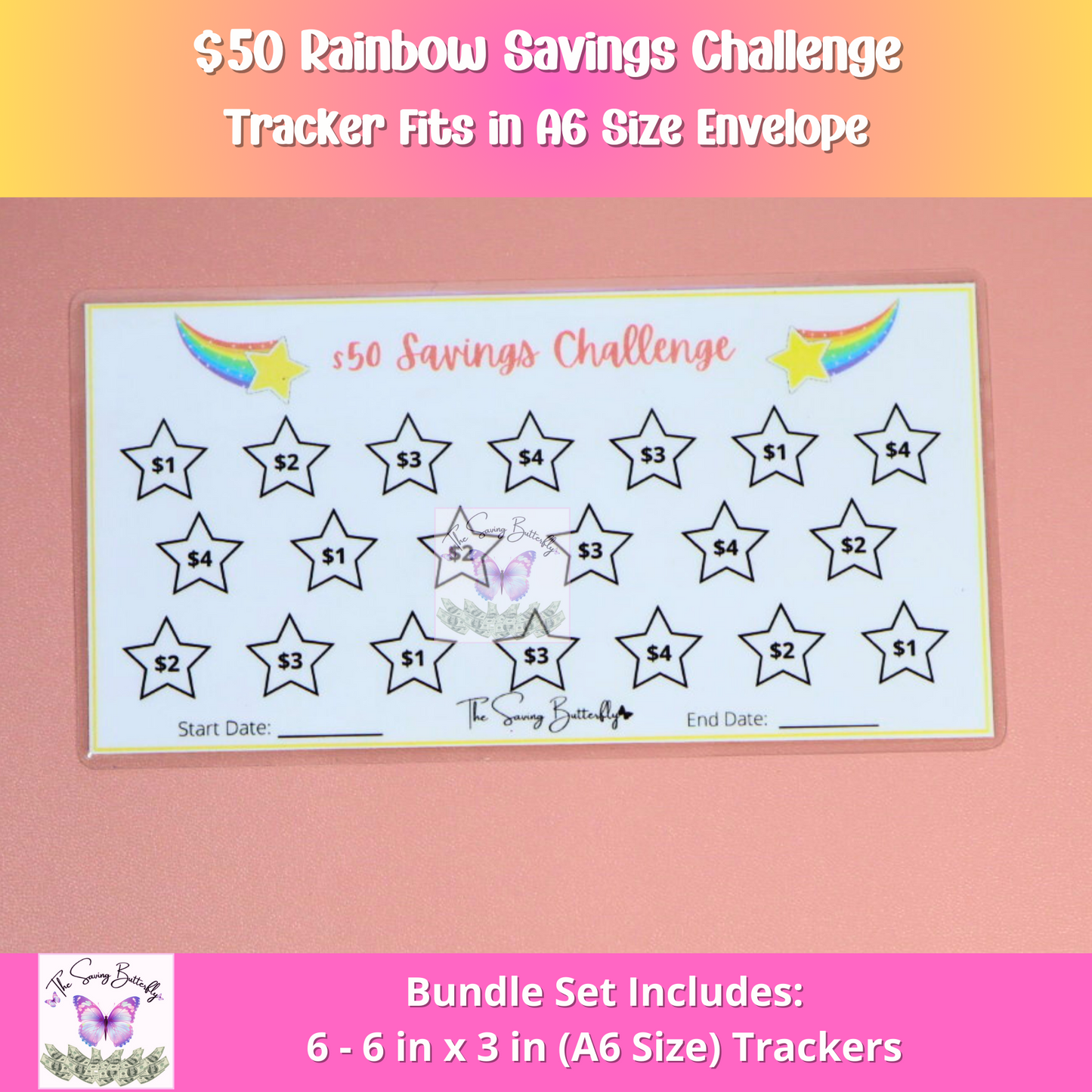 Rainbow Savings Challenge Bundle Set A6 Size