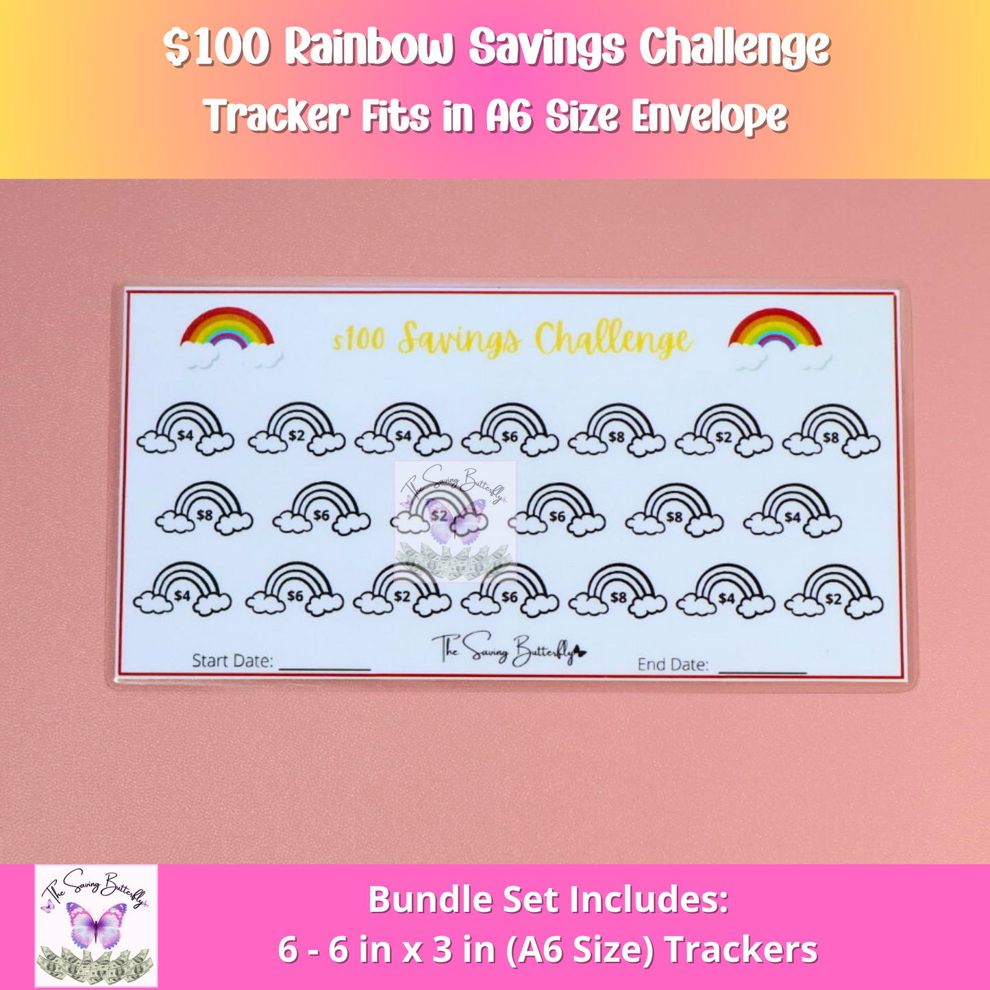 Rainbow Savings Challenge Bundle Set A6 Size