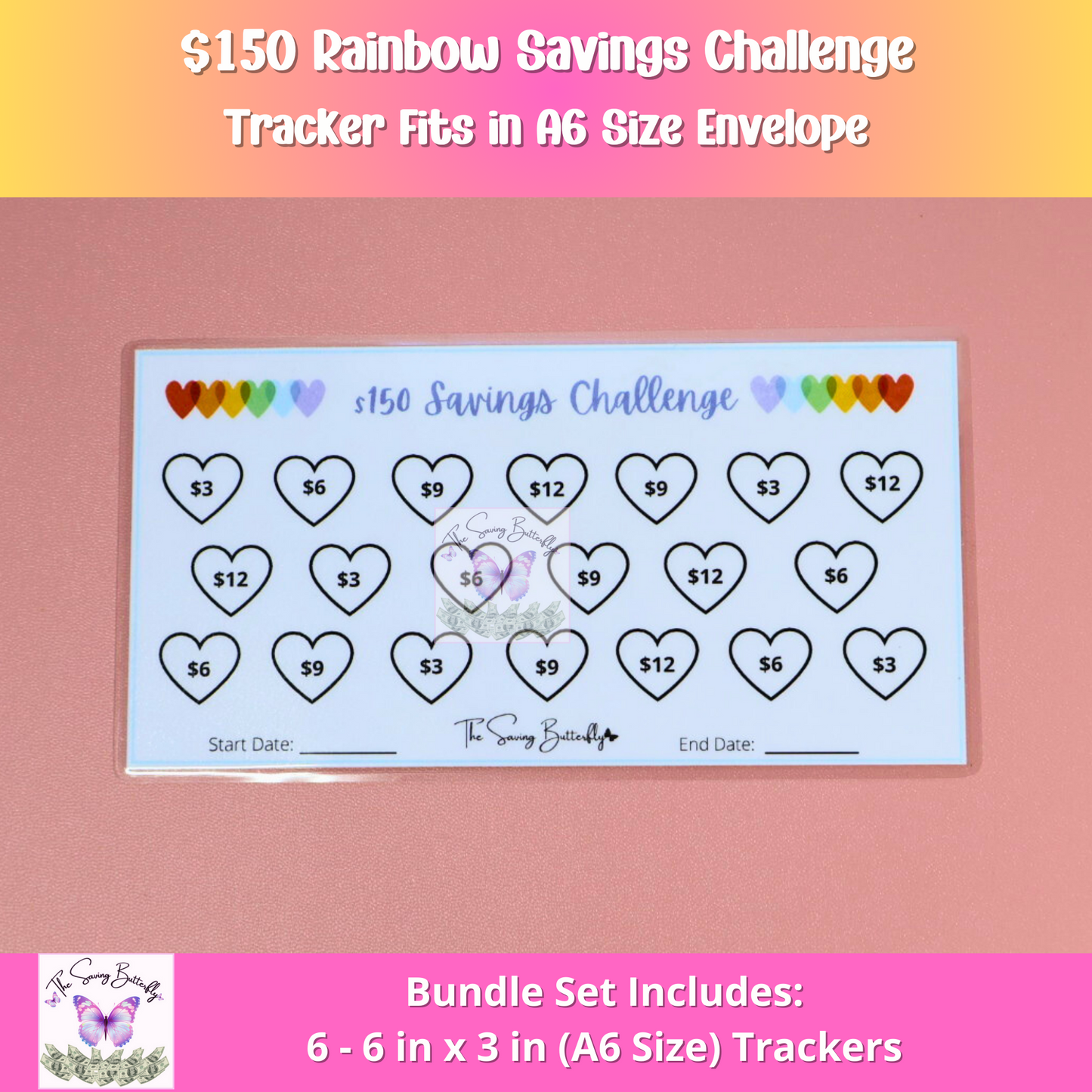 Rainbow Savings Challenge Bundle Set A6 Size
