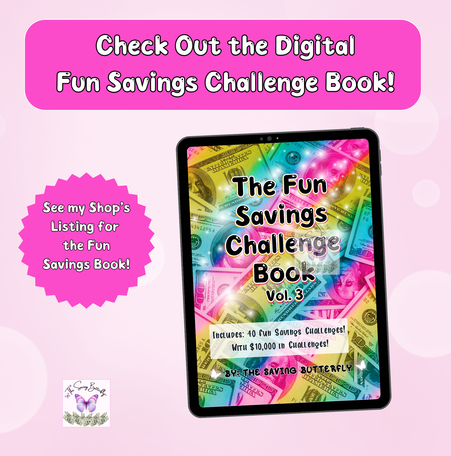Cash Envelope Insert Set For the Fun Savings Challenge Book 2025 Volume 3