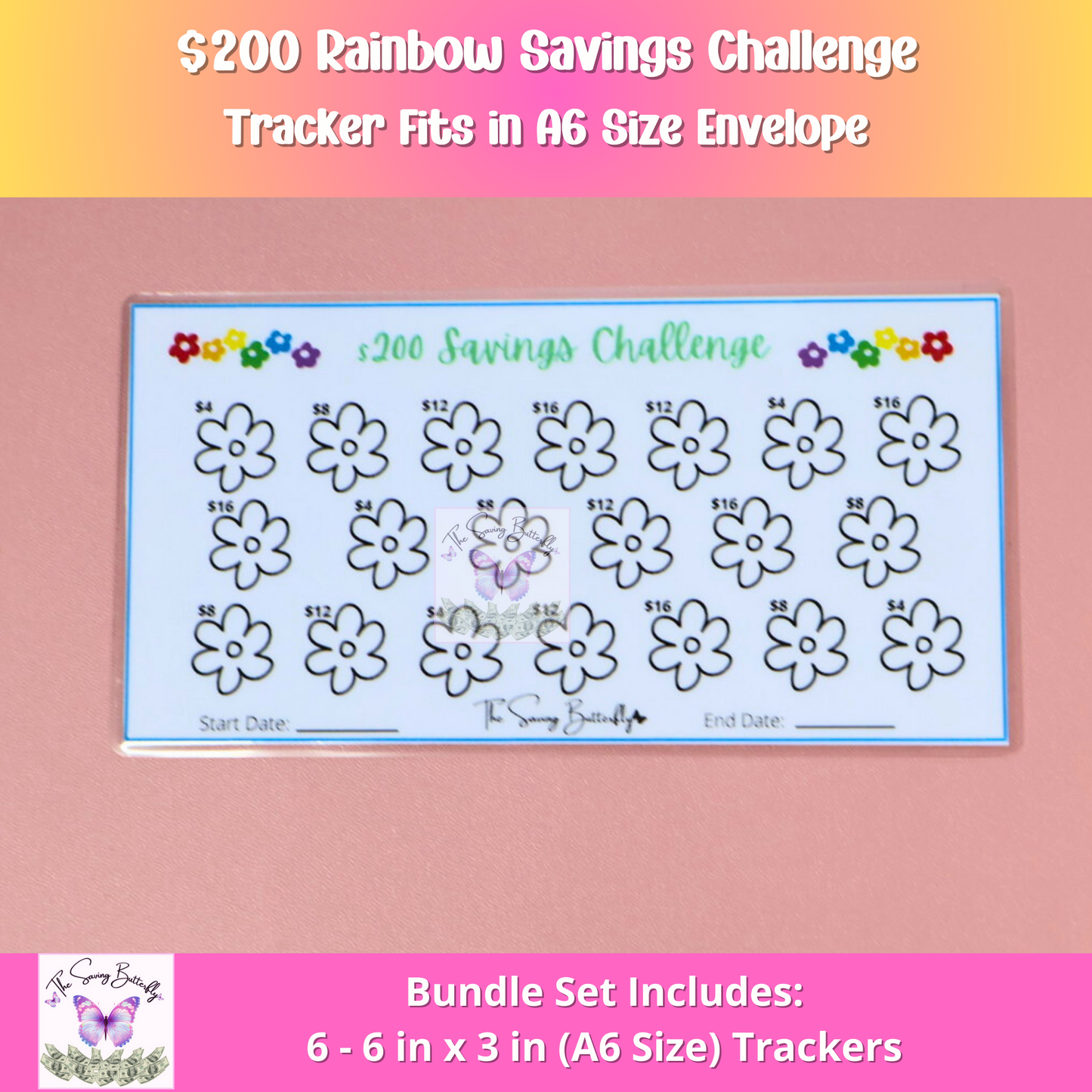 Rainbow Savings Challenge Bundle Set A6 Size
