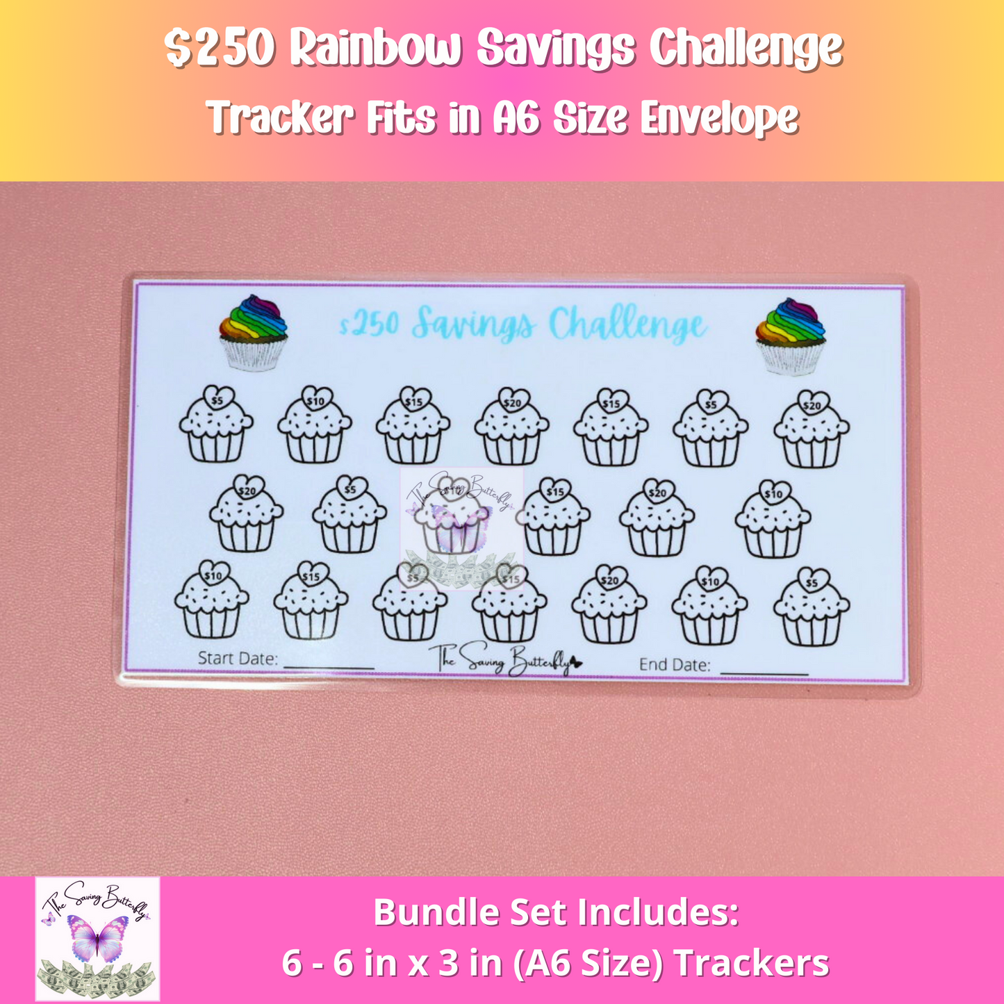 Rainbow Savings Challenge Bundle Set A6 Size